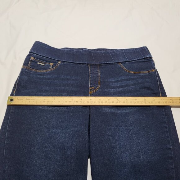 Nine West Jeans Womens Size 8 Heidi Pull On Skinny Crop Stretch Pockets Darkwash - Picture 11 of 16